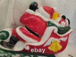 Vintage Empire Tabletop Santa withSleigh & 2 Reindeer Blow Mold Christmas 1970