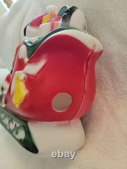 Vintage Empire Tabletop Santa withSleigh & 2 Reindeer Blow Mold Christmas 1970