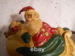 Vintage Enesco signed LEFEVER 10 Santa Sleigh Reindeer Figurine Figure Heavy