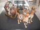 Vintage Fitz And Floyd Father Christmas Sleigh Santa + Reindeer Candle Holders