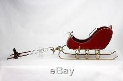 Vintage Folk Art Santa and Reindeer Sleigh / Sled ca1930