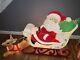 Vintage Grand Venture Blow Mold Christmas Lighted Outdoor Santa Sleigh Reindeer