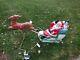 Vintage General Foam Christmas Blow Mold Santa Sleigh And Reindeer Lighted