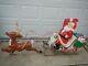 Vintage General Foam Santa Sleigh & Reindeer Blow Mold Reigns Outdoor Yard Decor