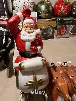 Vintage Giant santa and sleigh by general foam & 4 reindeer's