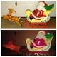 Vintage Grand Venture Santa And Sleigh With (1)reindeer Lighted Blow Mold