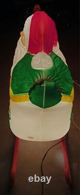 Vintage Grand Venture Santa And Sleigh With (1)Reindeer Lighted Blow Mold