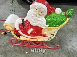 Vintage Grand Venture Santa And Sleigh With Reindeer Blow Mold EXCELLENT COND