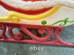 Vintage Grand Venture Santa And Sleigh With Reindeer Blow Mold EXCELLENT COND