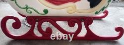 Vintage Grand Venture Santa And Sleigh With Reindeer Blow Mold GREAT CONDITION