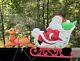 Vintage Grand Venture Santa And Sleigh With Reindeer Blow Mold With Lights Rare