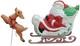 Vintage Grand Venture Santa Claus Sleigh & 1 Reindeer Christmas Blow Mold