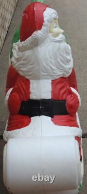 Vintage Grand Venture Santa Claus Sleigh & 1 Reindeer Christmas Blow Mold