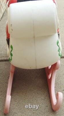 Vintage Grand Venture Santa Claus Sleigh & 1 Reindeer Christmas Blow Mold