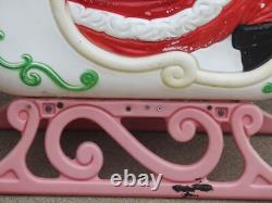 Vintage Grand Venture Santa Claus Sleigh & 1 Reindeer Christmas Blow Mold