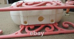 Vintage Grand Venture Santa Claus Sleigh & 1 Reindeer Christmas Blow Mold