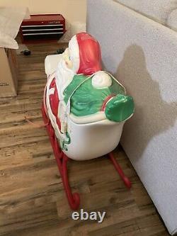 Vintage Grand Venture Santa Sleigh Christmas Blow Mold Full Size Decor
