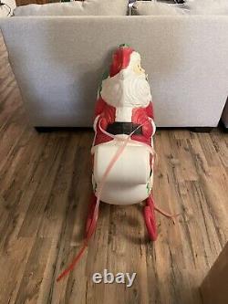 Vintage Grand Venture Santa Sleigh Christmas Blow Mold Full Size Decor