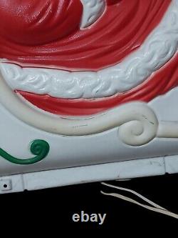 Vintage Grand Venture Santa Sleigh Reindeer Christmas Blow Mold Full Size Decor
