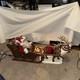 Vintage Holiday Creation Animated Christmas Santa On Sleigh Reindeer No Music
