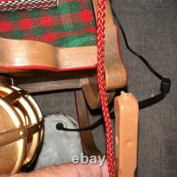 Vintage Holiday Creation Animated Christmas Santa On Sleigh Reindeer No music