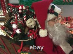 Vintage Holiday Creations Animated Reindeer And Santa On Sleigh In Box Works