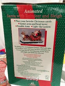 Vintage Holiday Creations Animated Reindeer & Santa On Sleigh LARGE VERSION