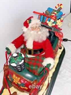 Vintage Holiday Creations Musical Animated Santa with Reindeer & Sleigh 1995