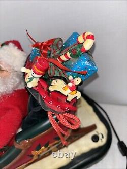 Vintage Holiday Creations Musical Animated Santa with Reindeer & Sleigh 1995
