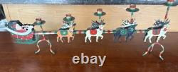 Vintage Husna Imports Large Metal Christmas Candelabra Santa Sleigh Reindeer