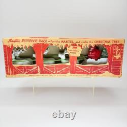 Vintage IRWIN Toys Christmas, plastic Santa reindeer sleigh with box