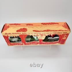 Vintage IRWIN Toys Christmas, plastic Santa reindeer sleigh with box