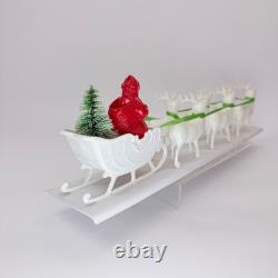 Vintage IRWIN Toys Christmas, plastic Santa reindeer sleigh with box