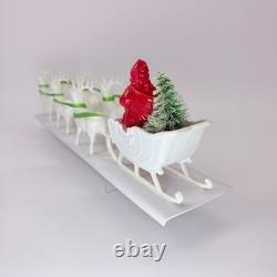 Vintage IRWIN Toys Christmas, plastic Santa reindeer sleigh with box