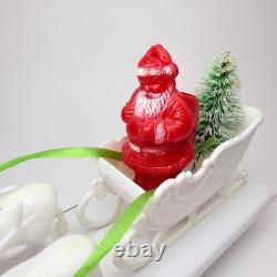 Vintage IRWIN Toys Christmas, plastic Santa reindeer sleigh with box