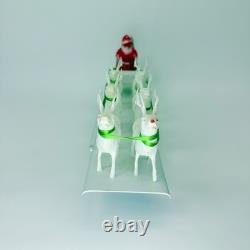 Vintage IRWIN Toys Christmas, plastic Santa reindeer sleigh with box