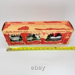 Vintage IRWIN Toys Christmas, plastic Santa reindeer sleigh with box