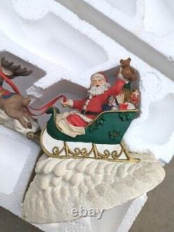 Vintage Jaimy Christmas Figurine Santa Sleigh Sled 8 Flying Reindeer Statue