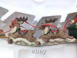 Vintage Jaimy Christmas Figurine Santa Sleigh Sled 8 Flying Reindeer Statue