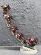 Vintage Jaimy Christmas Santa Sleigh + Flying Reindeer Sculpture Decor Rare