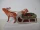 Vintage Japan Christmas Candy Container Sled W Santa & Reindeer