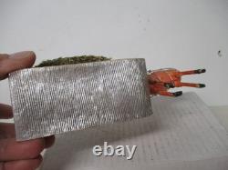 Vintage Japan Christmas Candy Container Sled W Santa & Reindeer