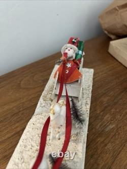 Vintage Japan Putz Reindeer & Santa Sleigh vintage Model