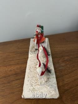 Vintage Japan Putz Reindeer & Santa Sleigh vintage Model