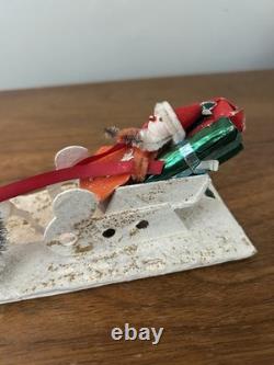 Vintage Japan Putz Reindeer & Santa Sleigh vintage Model
