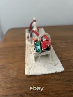 Vintage Japan Putz Reindeer & Santa Sleigh vintage Model