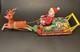 Vintage Japan Tin Santa Claus Reindeer Sleigh Toy