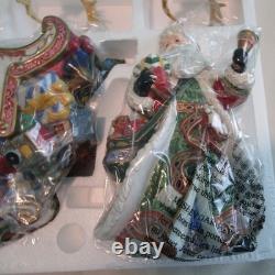 Vintage Kirkland Signature Santa Sleigh Reindeer Candle Holders Christmas Set Op