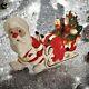 Vintage Kreiss Santa Pulling His Sleigh Snoozing Reindeer Figurine Damage Read