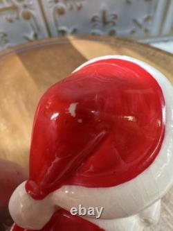 Vintage Kreiss Santa Pulling Sleigh With Sleepy Reindeer 7 1/2 Long 4 1/2 Tall